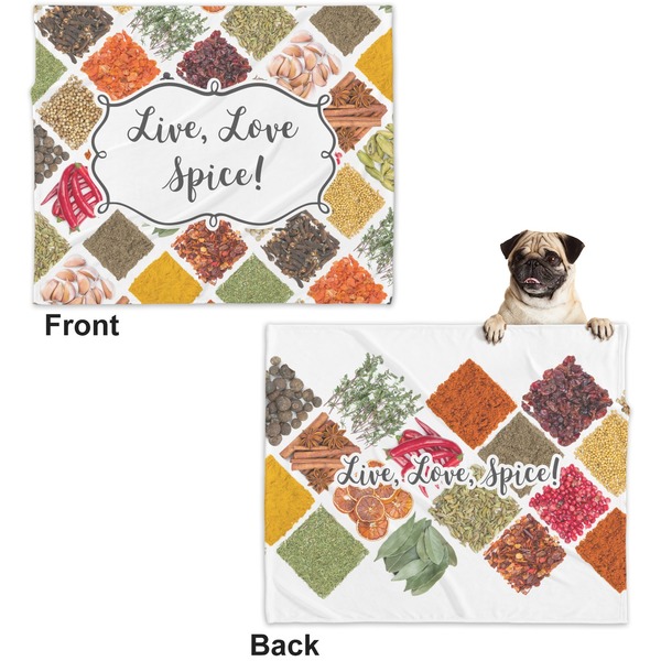 Spices Microfleece Dog Blanket - Large- Front & Back