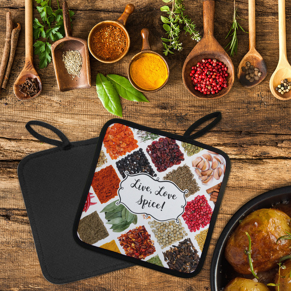 Spices Neoprene Pot Holder - Set of 2  LIFESTYLE (Flatlay)