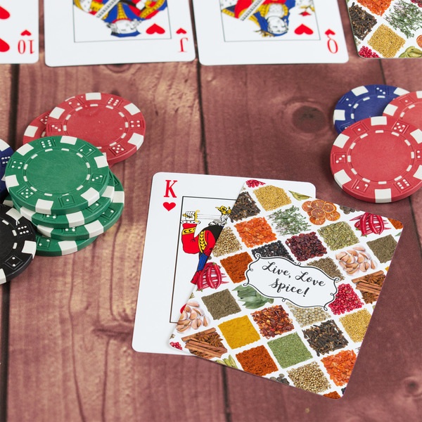 Spices On Table with Poker Chips
