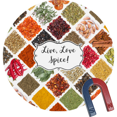 Spices Round Fridge Magnet