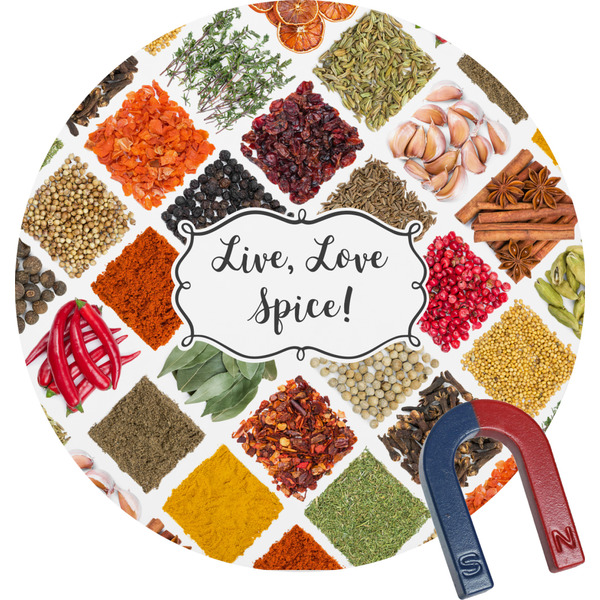Custom Spices Round Fridge Magnet