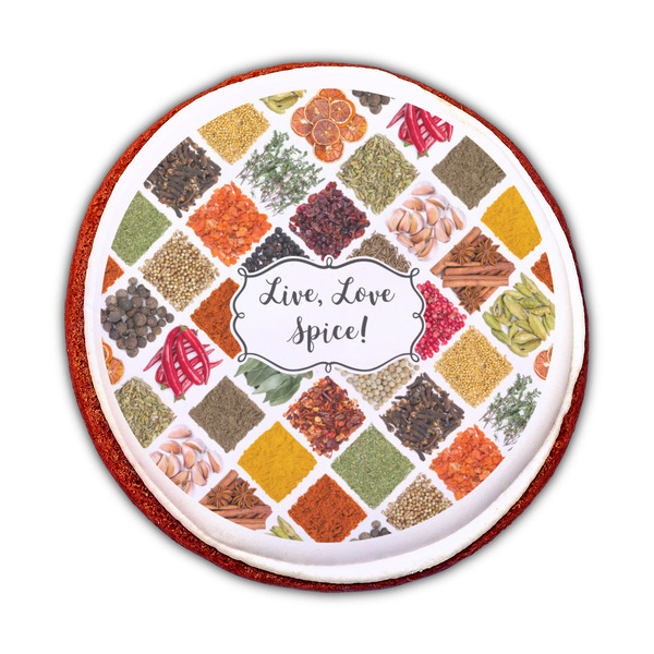 Spices Printed Icing Circle - Medium - On Cookie
