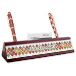 Spices Red Mahogany Nameplate with Business Card Holder (Personalized)
