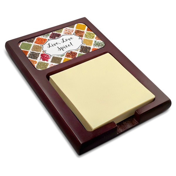 Custom Spices Red Mahogany Sticky Note Holder (Personalized)