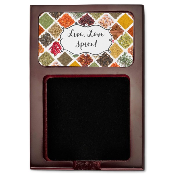 Spices Red Mahogany Sticky Note Holder - Flat