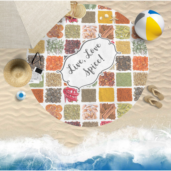 Spices Round Beach Towel Lifestyle