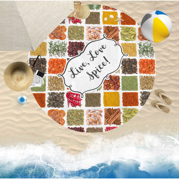 Spices Round Beach Towel Lifestyle