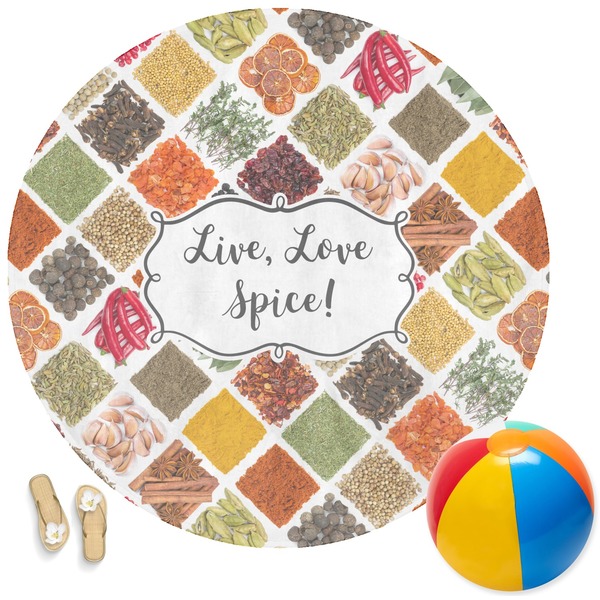 Custom Spices Round Beach Towel (Personalized)