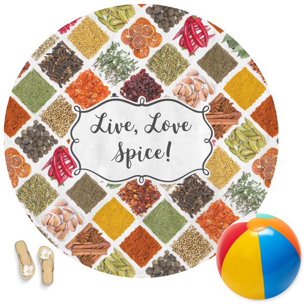 Custom Spices Round Beach Towel (Personalized)