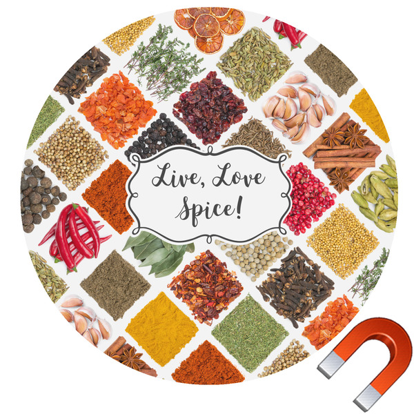 Custom Spices Round Car Magnet - 6" (Personalized)