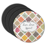 Spices Round Rubber Backed Coasters - Set of 4 (Personalized)
