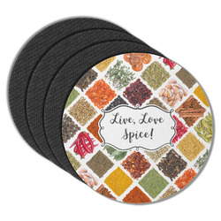 Spices Round Rubber Backed Coasters - Set of 4 (Personalized)