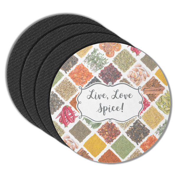 Custom Spices Round Rubber Backed Coasters - Set of 4 (Personalized)