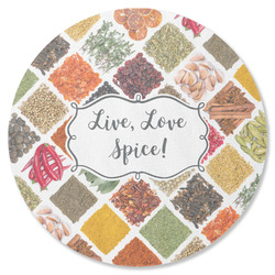 Spices Round Rubber Backed Coaster (Personalized)