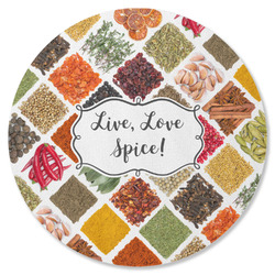 Spices Round Rubber Backed Coaster (Personalized)