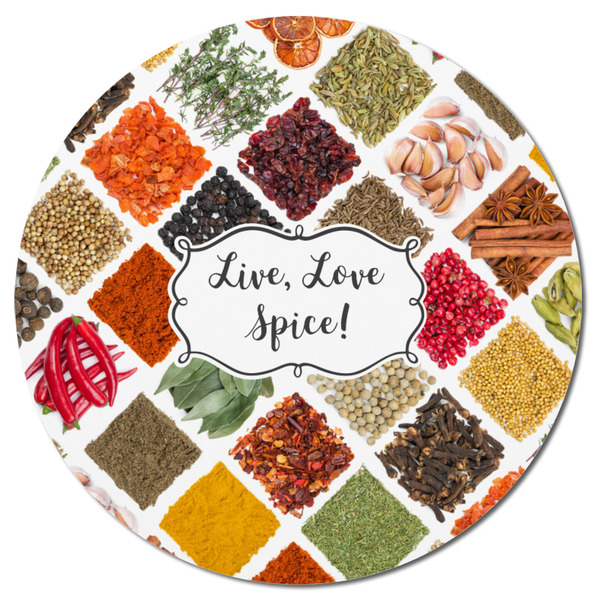 Spices Round Fridge Magnet - FRONT