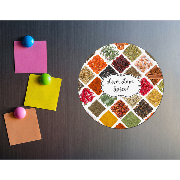 Spices Round Fridge Magnet - LIFESTYLE