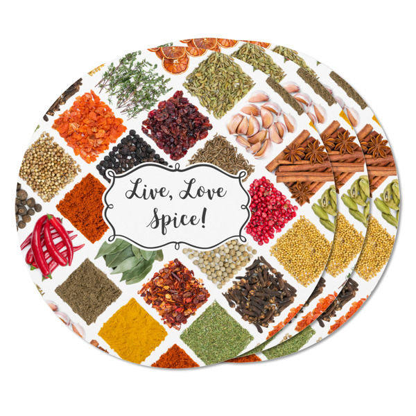 Spices Round Fridge Magnet - THREE