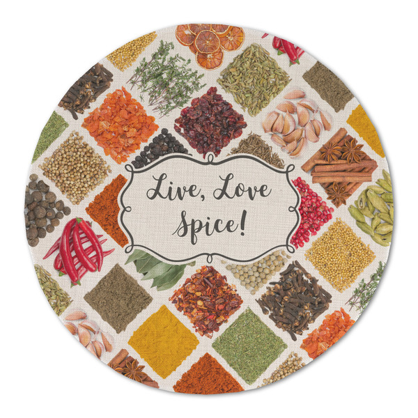 Custom Spices Round Linen Placemat - Single Sided