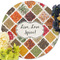 Spices Round Linen Placemats - Front (w flowers)