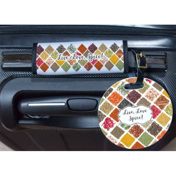Spices Round Luggage Tag & Handle Wrap - In Context