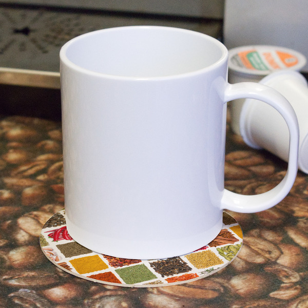 Spices Round Paper Coaster - With Mug