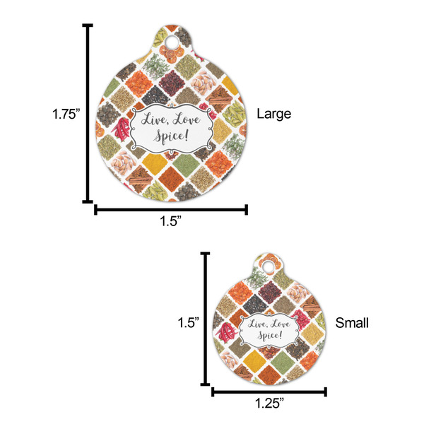 Spices Round Pet ID Tag - Large - Comparison Scale