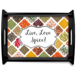 Spices Black Wooden Tray - Large (Personalized)