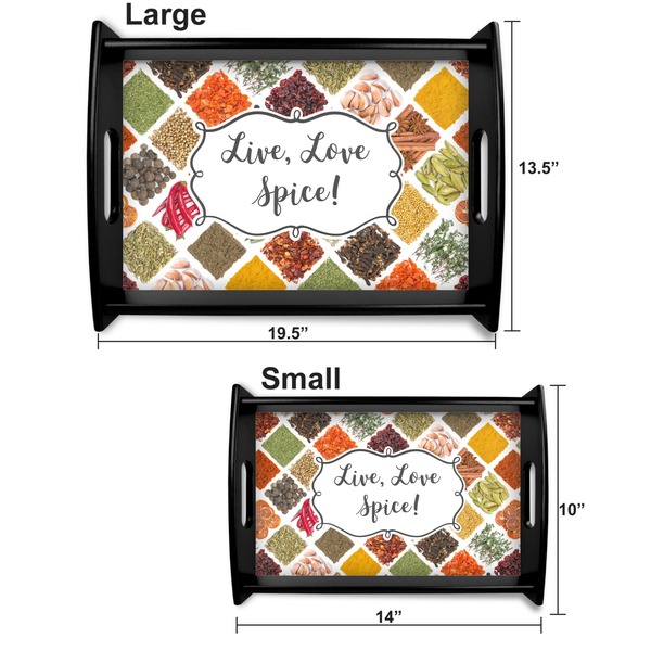Spices Serving Tray Black Sizes