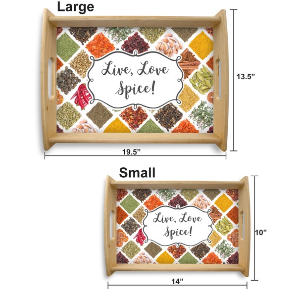Spices Serving Tray Wood Sizes