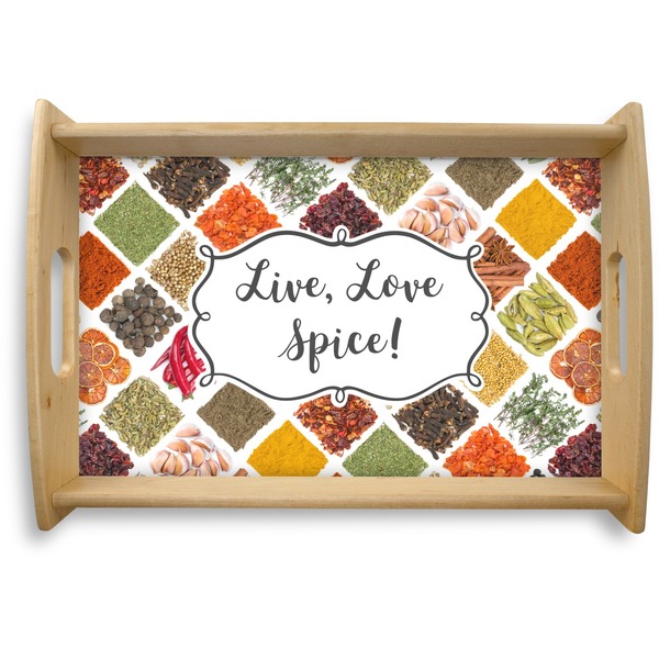 Custom Spices Natural Wooden Tray - Small (Personalized)