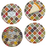 Spices Set of 4 Glass Appetizer / Dessert Plate 8" (Personalized)