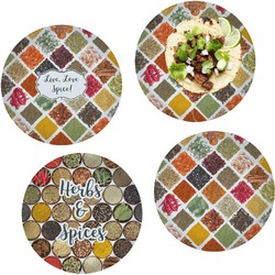 Spices Set of 4 Glass Lunch / Dinner Plate 10" (Personalized)
