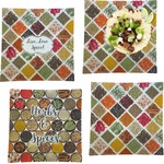 Spices Set of 4 Glass Square Lunch / Dinner Plate 9.5" (Personalized)