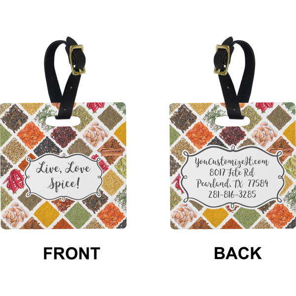Spices Square Luggage Tag (Front + Back)