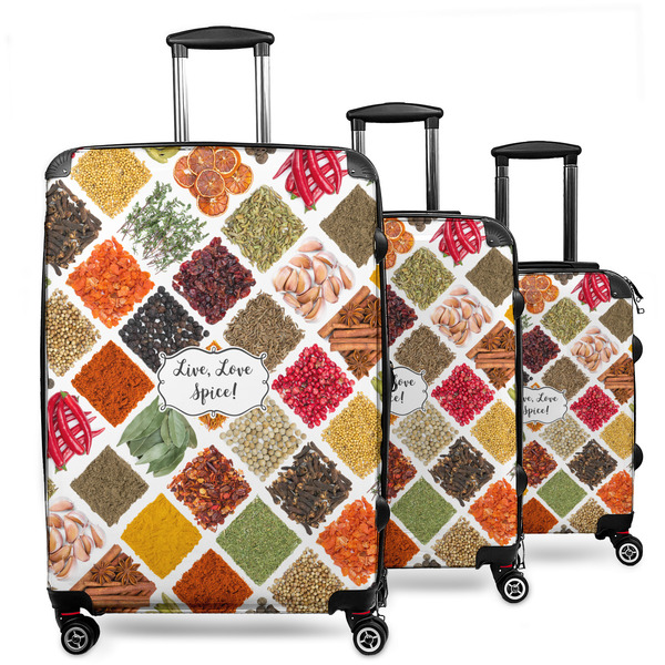 Custom Spices 3 Piece Luggage Set - 20" Carry On, 24" Medium Checked, 28" Large Checked