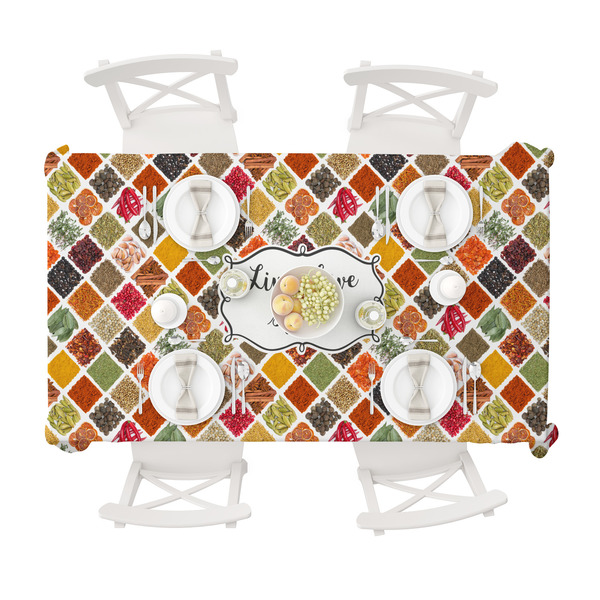 Spices Tablecloths (58"x102") - TOP VIEW (with plates)