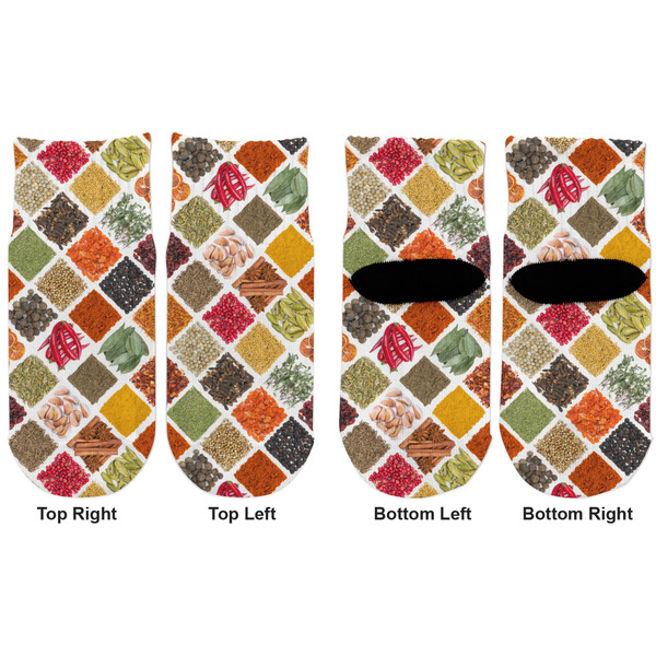 Spices Toddler Ankle Socks - Double Pair - Front and Back - Apvl