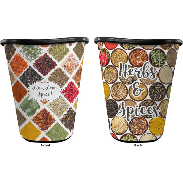 Spices Trash Can Black - Front and Back - Apvl