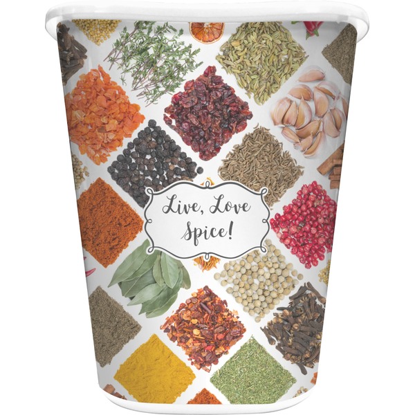 Custom Spices Waste Basket - Double Sided (White)