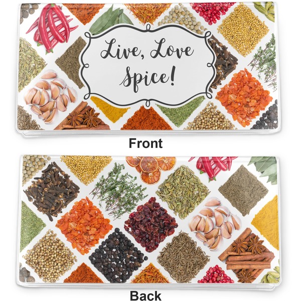 Spices Vinyl Check Book Cover - Front and Back