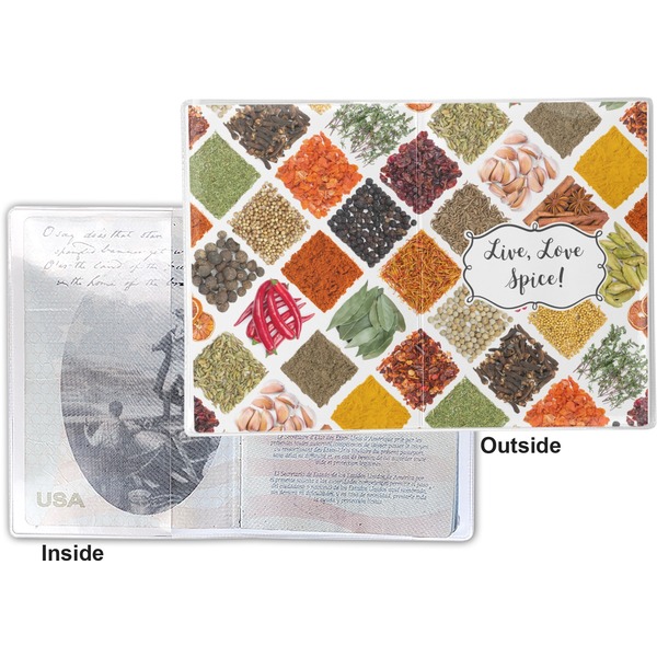 Spices Vinyl Passport Holder - Flat Front and Back