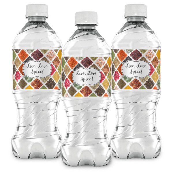 Spices Water Bottle Labels - Front View