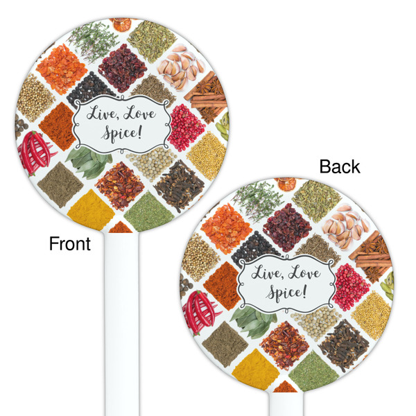 Spices White Plastic 5.5" Stir Stick - Double Sided - Round - Front & Back