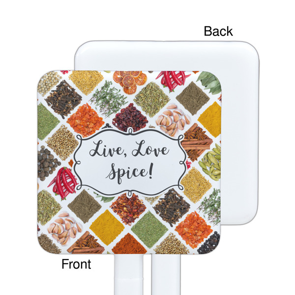 Spices White Plastic Stir Stick - Single Sided - Square - Approval