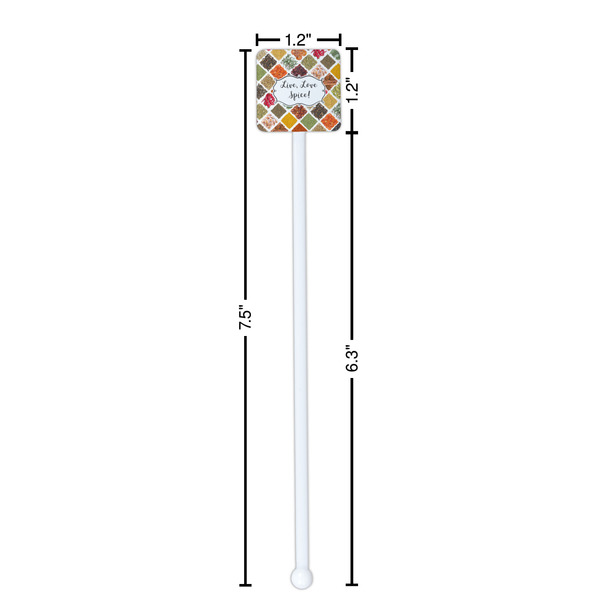 Spices White Plastic Stir Stick - Square - Dimensions