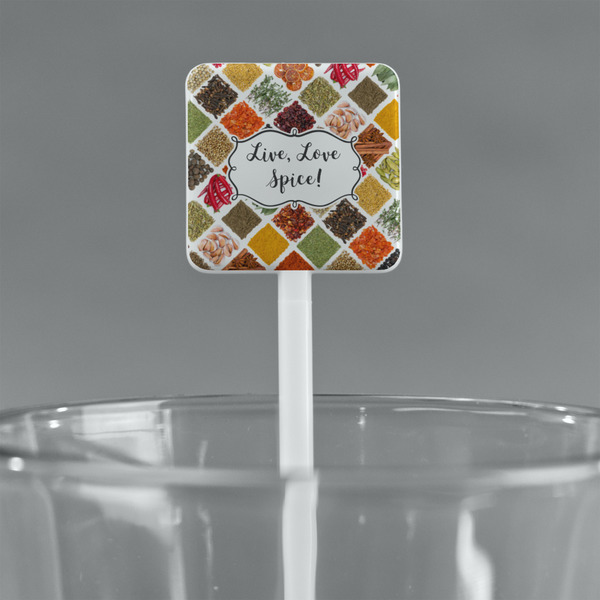 Spices White Plastic Stir Stick - Square - Main