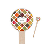 Spices 4" Round Wooden Food Picks - Single Sided