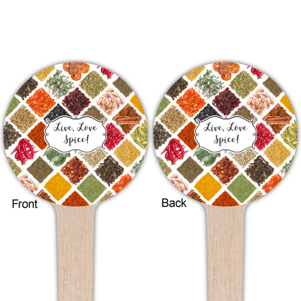 Spices Wooden 4" Food Pick - Round - Double Sided - Front & Back