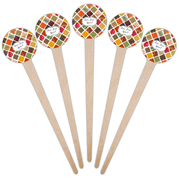 Spices Wooden 4" Food Pick - Round - Fan View